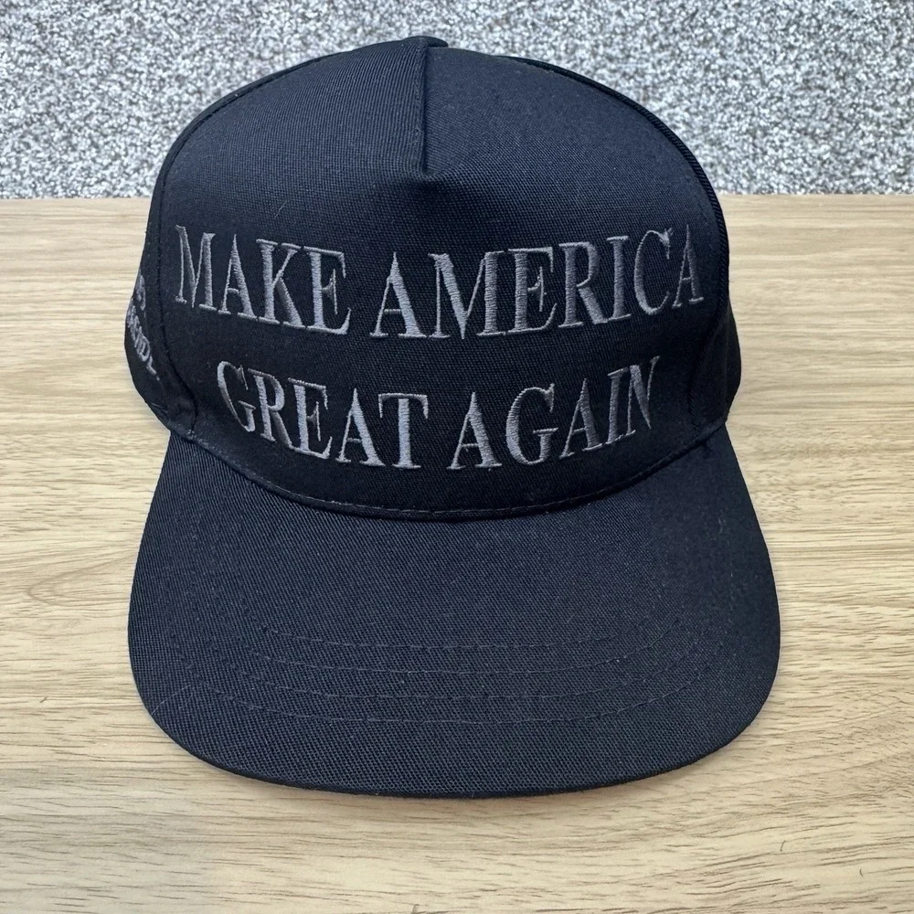 Make‎ America Great Again Hat Cap Snap Back Never Surrender Dark MAGA Black USA